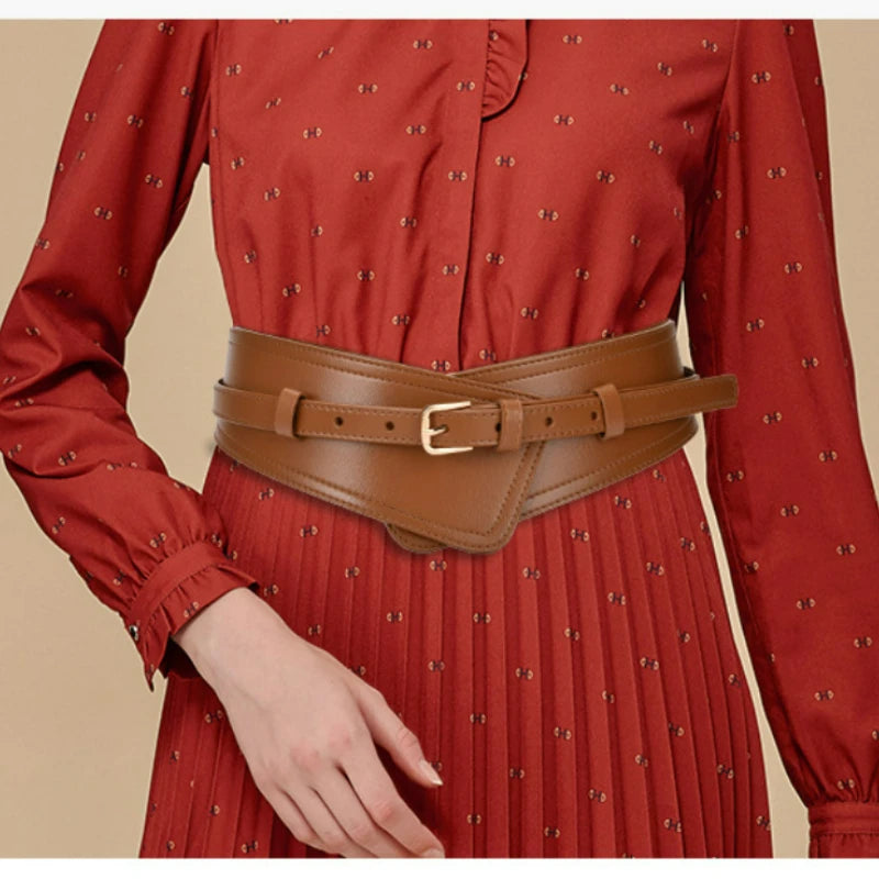 Cow Leather Girdle Women's Luxury Designer Fashion Trend Casual Clothing Accessories Gothic Pin Buckle Belt Korean Corset