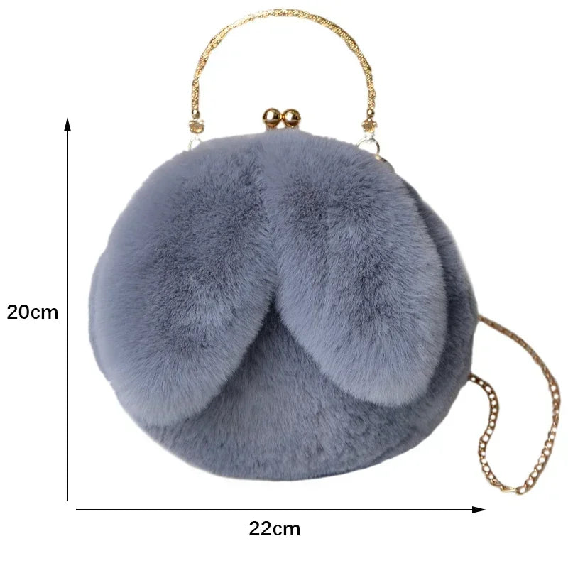 Cute Plush Rabbit Crossbody Bags for Women Korean Version Cute Purses and Handbags