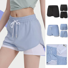 Double Tier Leggings for Gym Shorts Women Clothing Bilayer Ice-cream Sports Female Women' S Pants