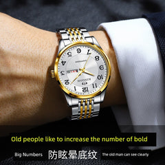 Swiss Digital Middle-Aged and Elderly Dad Waterproof Watch