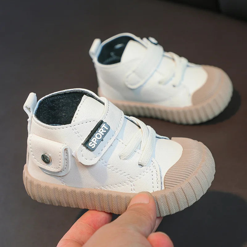 White Leather Baby Toddlers Sneakers First Walkers Children's Shoes for Boys and Girls Star Casual Flats Kid Shoes