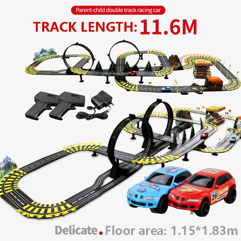 Electric Track Racing RC Car Double Battle Speedway Professional Slot Car Circuit Race Track Railway Toys