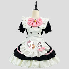 Anime Sanrios Hello Kittys Cinnamoroll Kuromi Lolita Skirt Kawaii Bow Cat Restaurant Apron Party Dresses