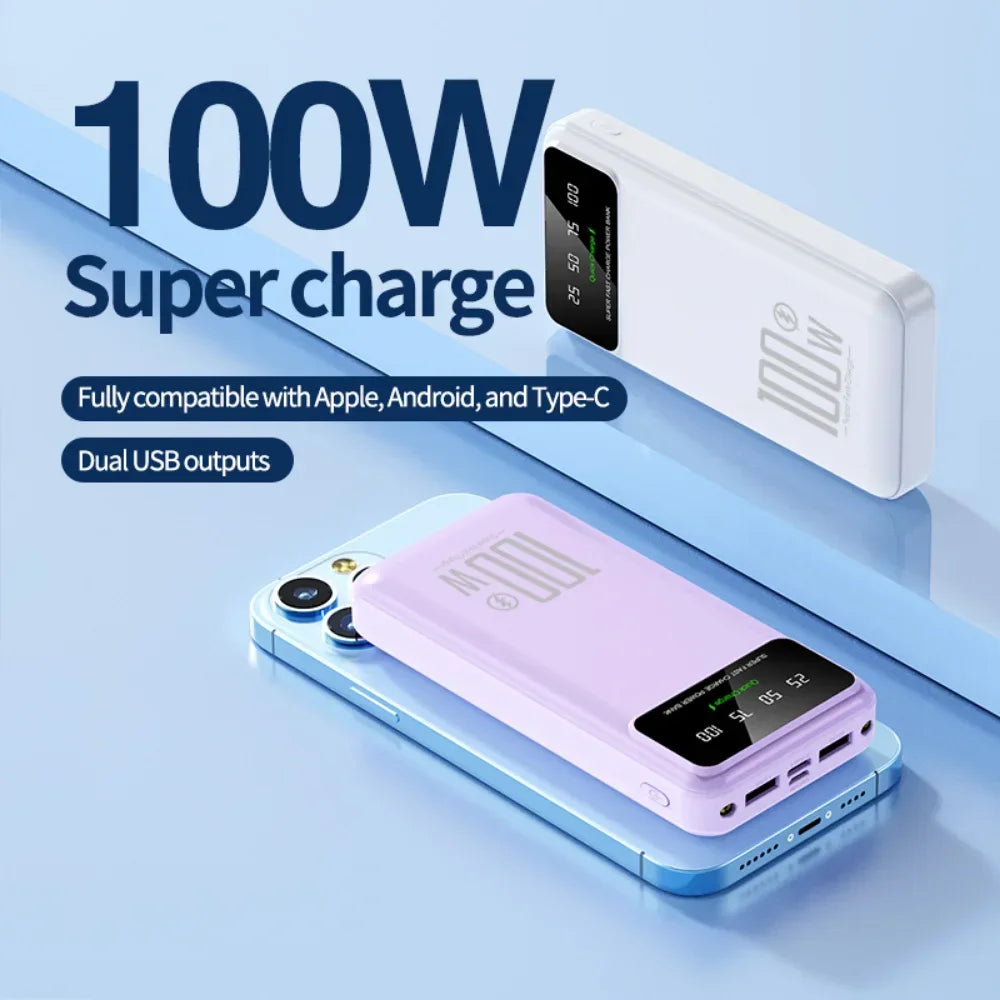 Xiaomi 50000mAh High Capacity 100W Fast Charging Power Bank Portable Charger Battery Pack Power bank for iPhone Huawei Samsung