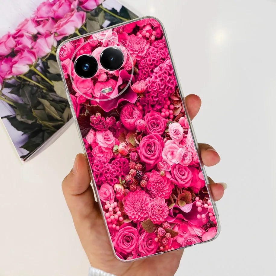 For Realme 11X Case RMX3785 Luxury Marble Butterfly Cover