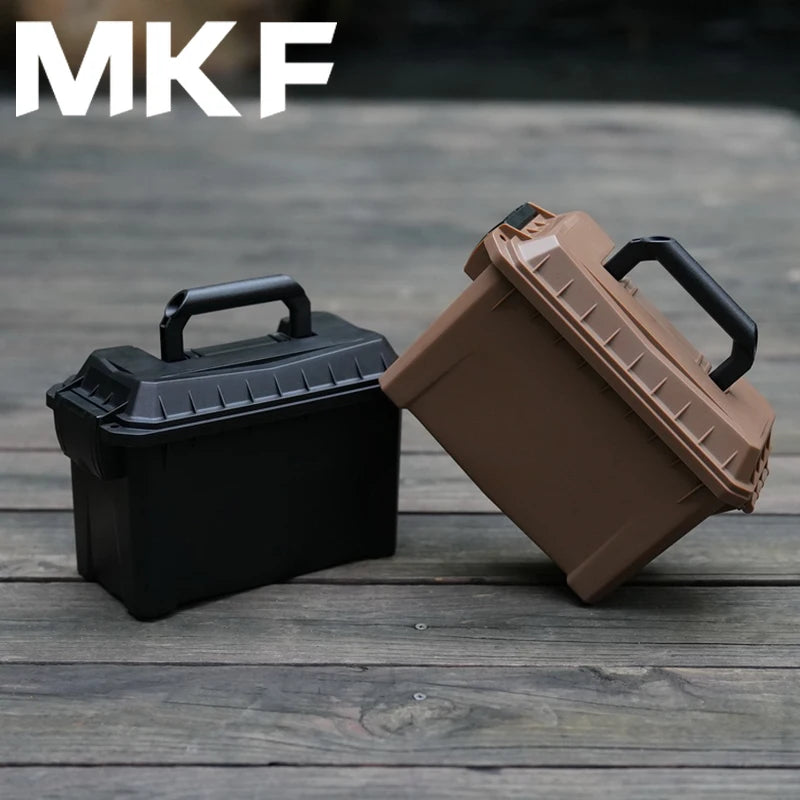 Tactical Portable Pistol Ammo Box Outdoor Portable Suitcase Military ABS Plastic Sealed Safety Equipment Storage Tool Box