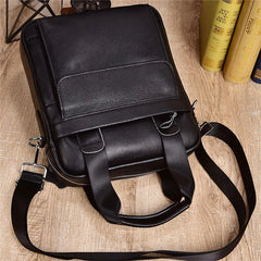 Top Handle Men Bag Male Genuine Leather Handbag Black Travel Cowhide Shoulder for Tablet Office Briefcase Totes