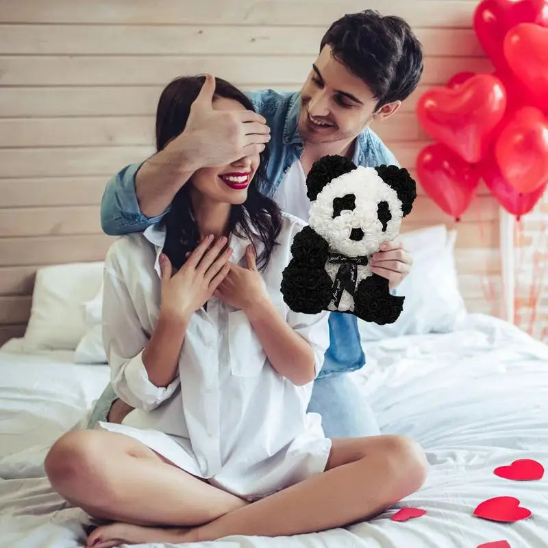 Forever Artificial Flowers Rose Panda Bear Girlfriend Valentines Day gift