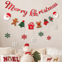 Christmas party background flag pendant cute three-dimensional felt decoration 1 set 1 piece.