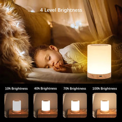 Smart LED Night Light,Portable Bedside Table Lamp