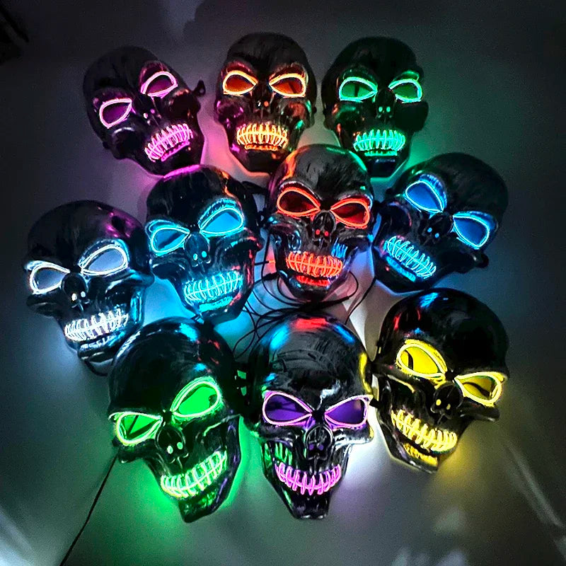 Horror Party Mask with Glow-in-the-Dark Feature Perfect Spooky Night Disguise or Purge Mask