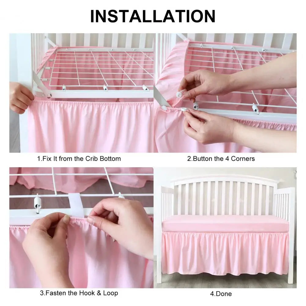 Adjustable Elastic Bedding Crib Ruffle Bed