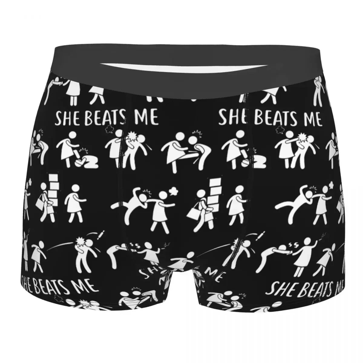 Men She  Me Marriage Underwear Gifts for Husband Boyfriend Fiance Fashion Boxer Shorts Panties Male Mid Waist Underpants