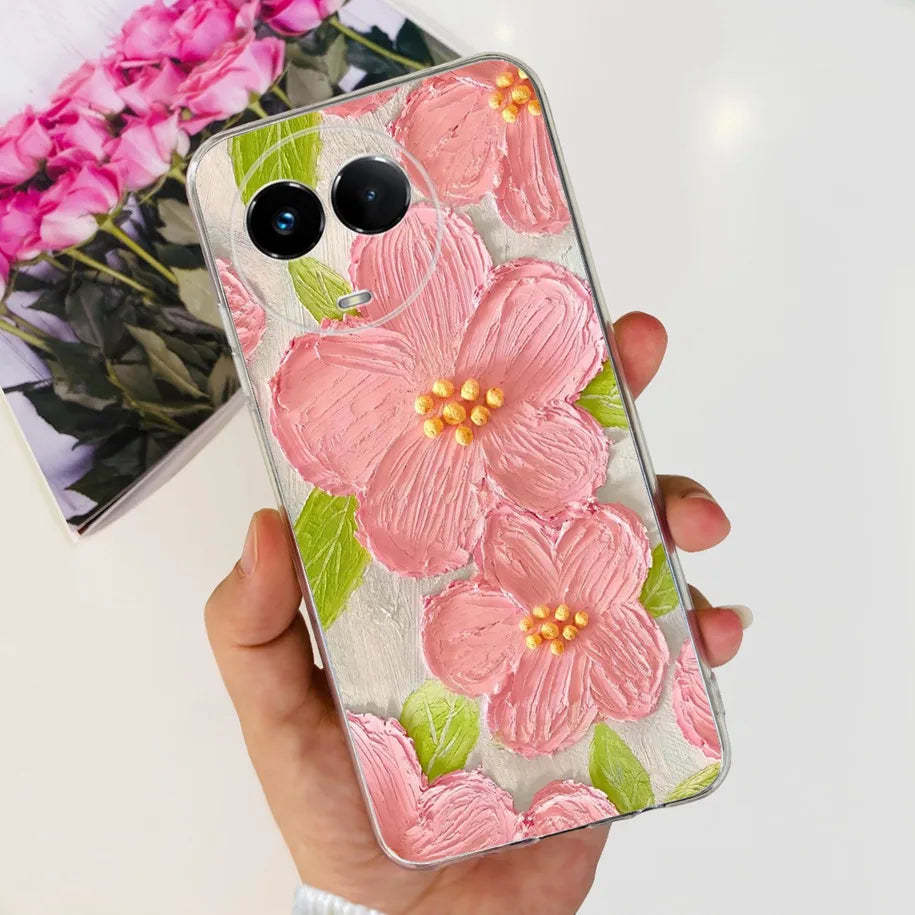 For Realme 11X Case RMX3785 Luxury Marble Butterfly Cover