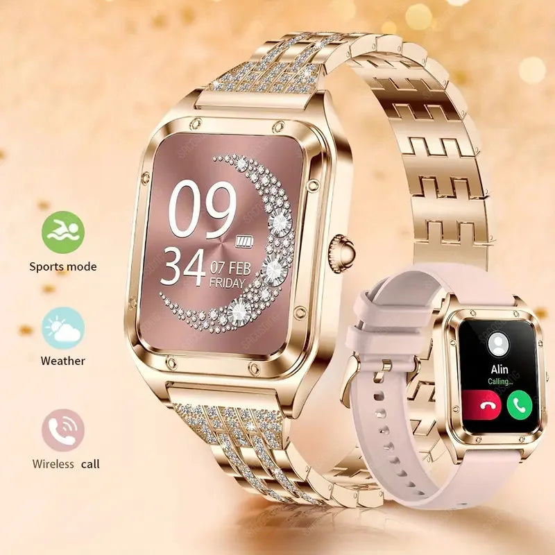 Women Sport Fitness Voice Assistant Healthy Monitoring Women's Watches Bluetooth Call Waterproof Tracker