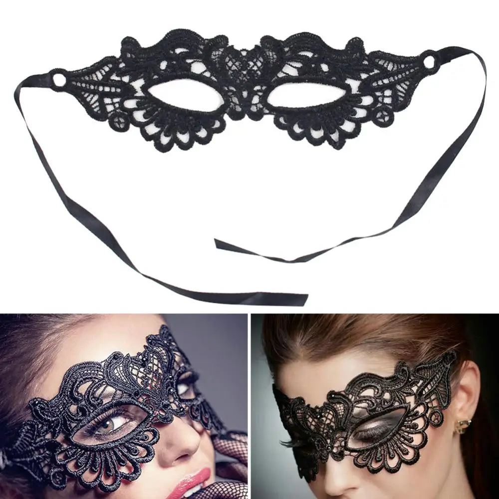 Women Hollow Lace Masquerade Face Mask  Cosplay Prom Party Props