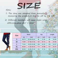 Women Christmas Print Leggings High Waist Long Trouse Fashion Xmas Trousers