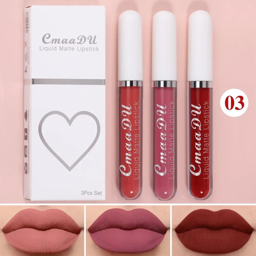 Waterproof Matte Nude Lip Gloss Brown Nude Pigment Dark Red Long Lasting Velvet Liquid Lipstick