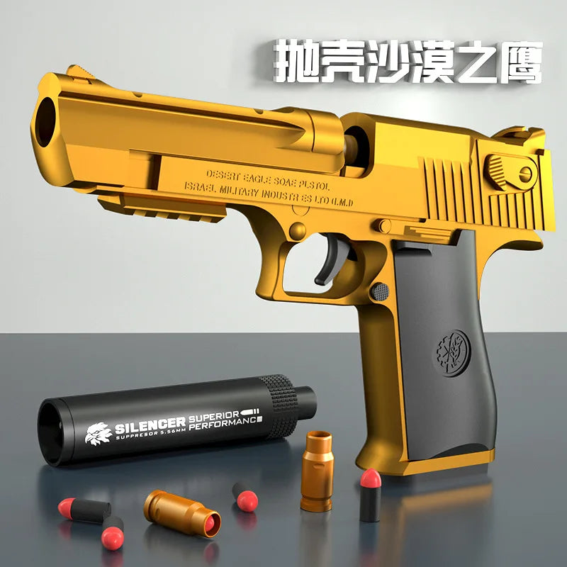 New black Glock Pistol EVA Foam Darts Bullets Gun Simulation Model Pistol Beginner Aim Train Handgun Air festival Kid gift Toy