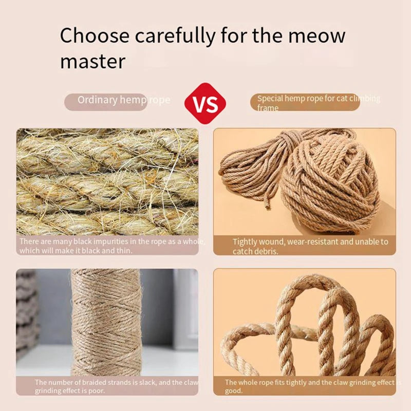 2/5M Cat Scratcher Rope DIY Natural Sisal Rope Toy Cats Paw Claw Furniture Protector Cat Tree Tower Climbing Frame Binding Rope