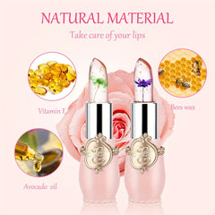 Flower Jelly Transparent Waterproof Lipstick Crystal Jelly Lip Oil Hydrating Glass Lip Gloss Plumping Clear Lip Plumper