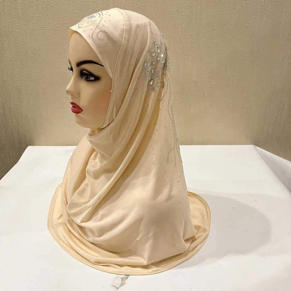 beautiful big gilrs or adult muslim hijab with stones