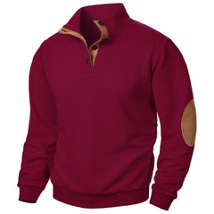 Sweatshirt Men Outdoor Casual Buttoned Stand Collar Pullover