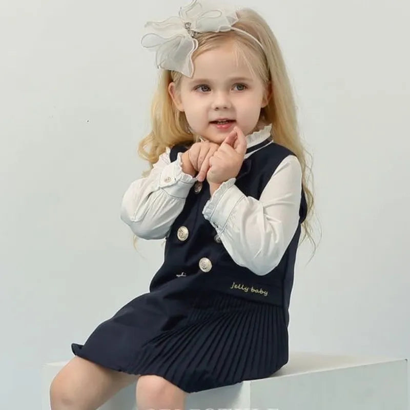 Fashion Baby Girl Clothes Set Shirt+Vest Dress