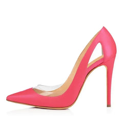 Women  Pumps Club Dance Stilettos  Fashion PVC Transparent Pointed Toe