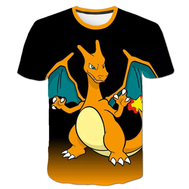 Children T-shirts Kids Tops Pokemon T Shirt Boys Short Sleeve Pikachu Tshirt Girls Clothes Tees Summer Casual Wear Girl T-shirt