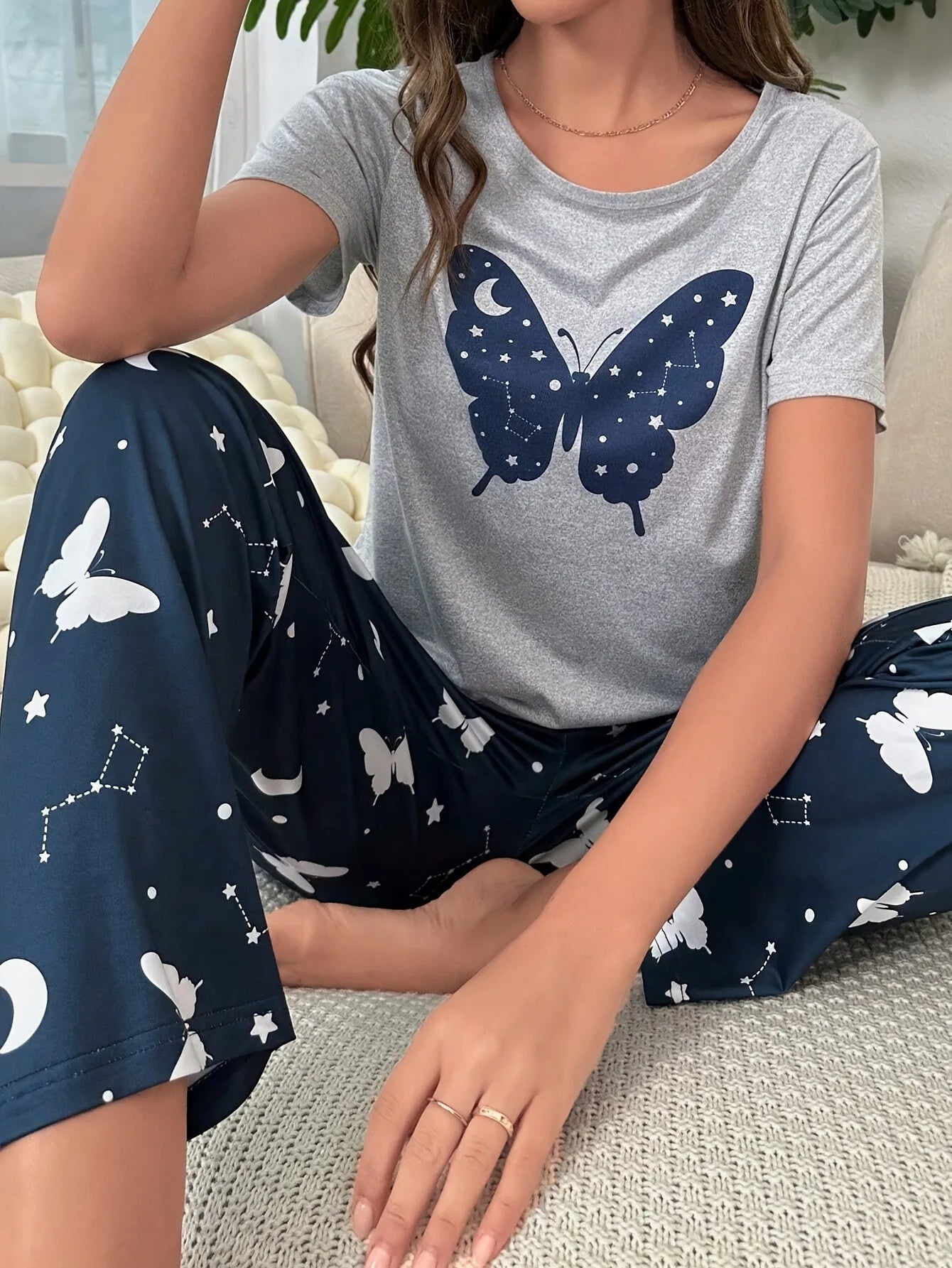 Butterfly Print Design Sleepwear for women's