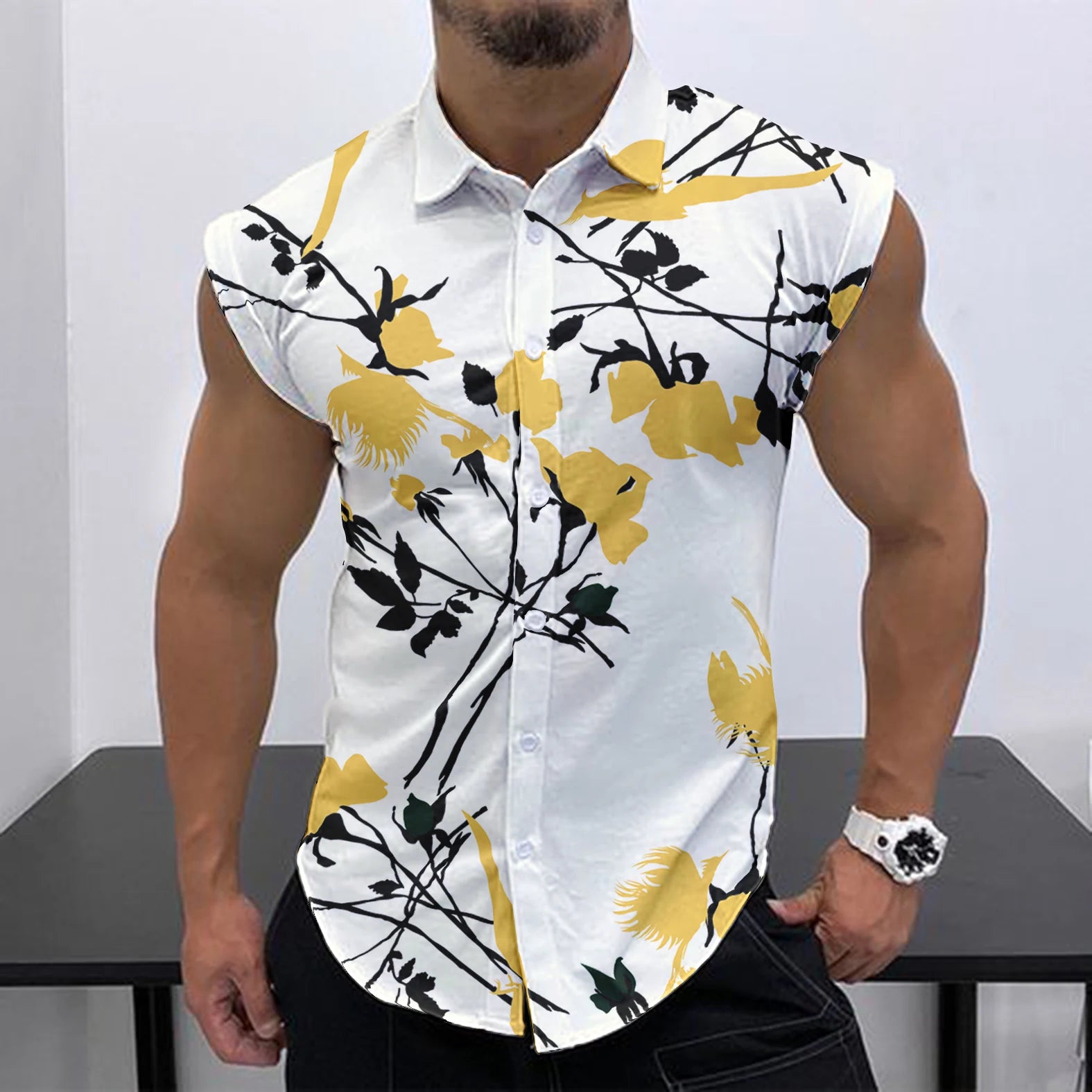 Men's Sleeveless Shirt Fashion Trend HD 3D Printing