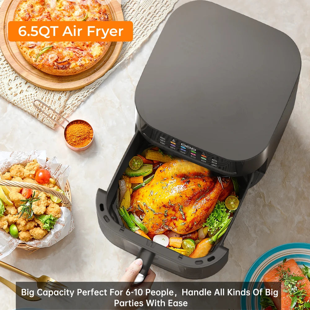 Air Fryer Oven With Visible Window, Digital Colorful Screen, 12 in 1 Customizable Functions, Up to 400°F