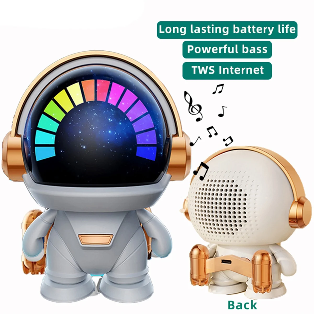 Astronaut Wireless Bluetooth Speaker Tws Cute Desktop Space Robot Subwoofer Bluetooth Speaker