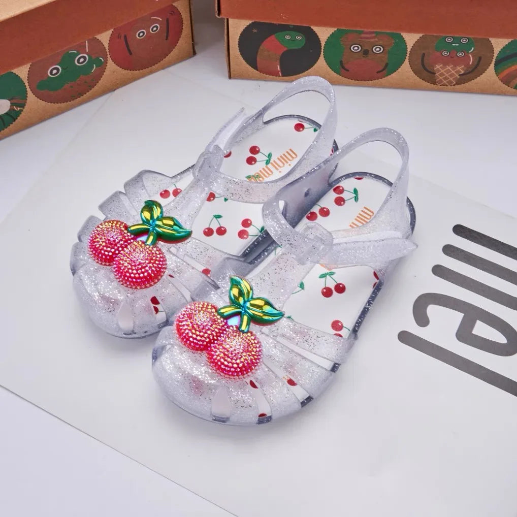 Mini Melissa Summer New Children Shoes Girls Princess Shoes Glitter Children Baby Dance Shoes Casual Toddler Girl Sandals