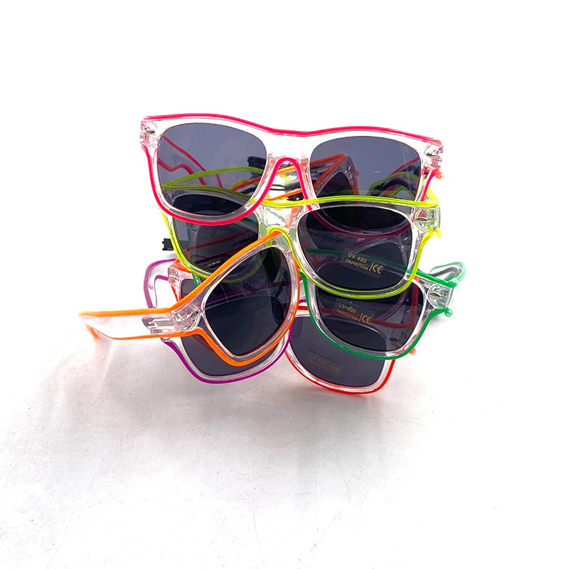 LED Glasses Glow Sunglasses EL Wire Neon Glasses Glow in The Dark Party Supplies