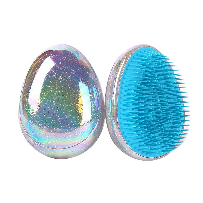 Marbling Egg Shape Glitter Straight Hair Brush Anti-knotting Hair Smoothing Combs