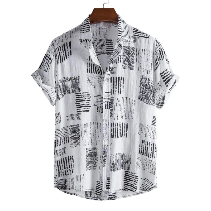 Shirts Men's Clothing Free Shipping Oversize Shirt Man Tiki Beach Fashion Blouses Social T-shirts
