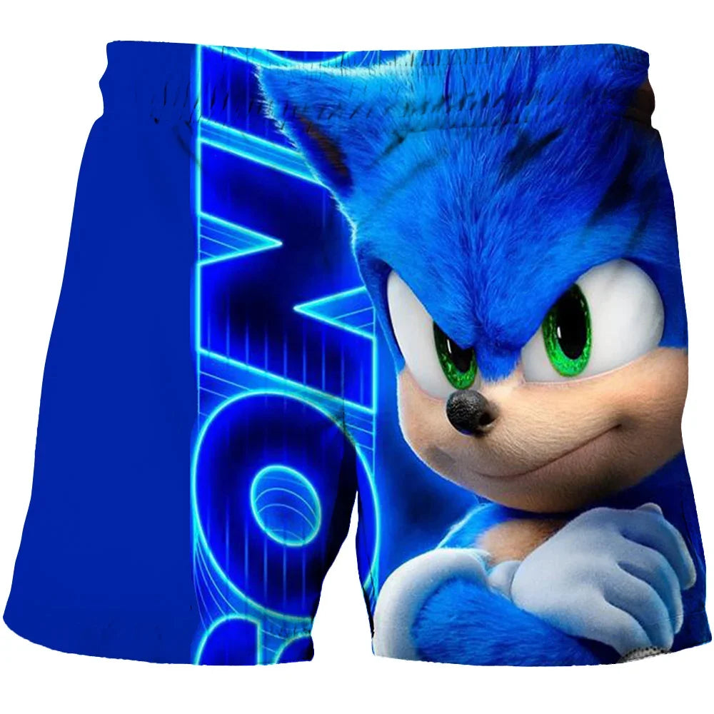 Beach pants for children 4-14Y Sonic The Hedgehog shorts pants Girls Boys Harajuku pants For Kids 3D Cartoon Print