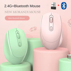 2.4G Wireless Mouse Bluetooth 5.0 Ergonomic Rechargeable Mouse