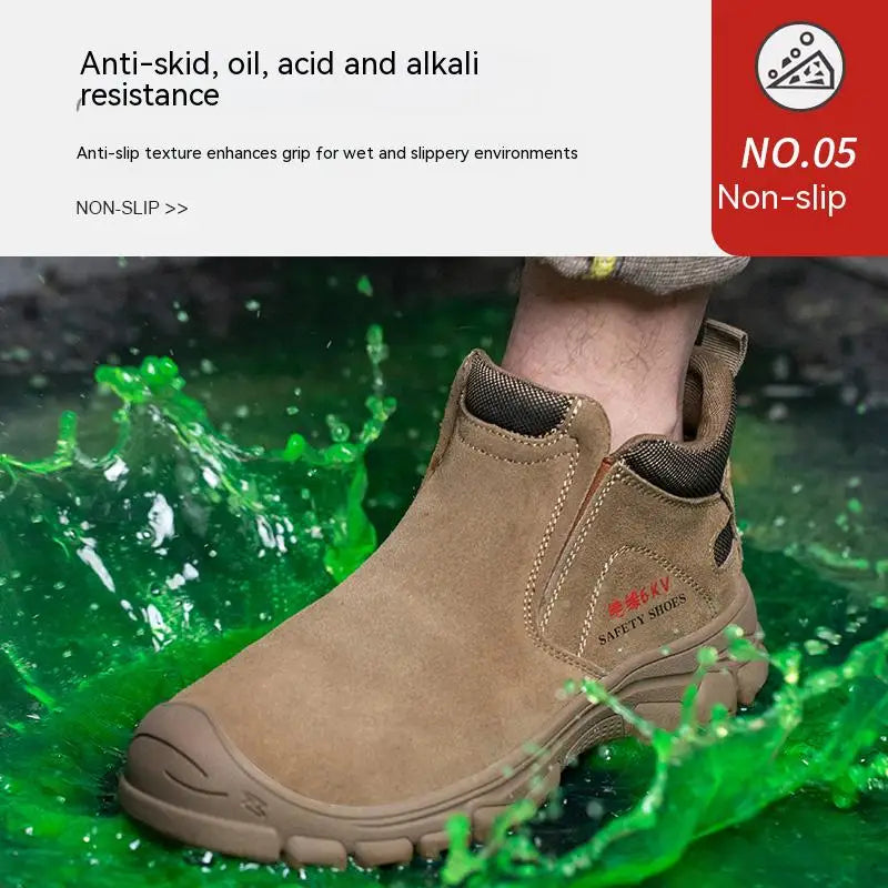 Work Shoes Anti-smash Anti-puncture Indestructible Shoes Protective Rubber Boots Industrial Shoes