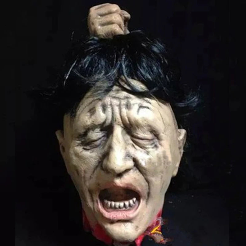 Halloween Dummy Corpse Head Haunted House Secret Room Escapes Terror Decapitation Zombie Dry Corpse Ghost Head Hanging Prop