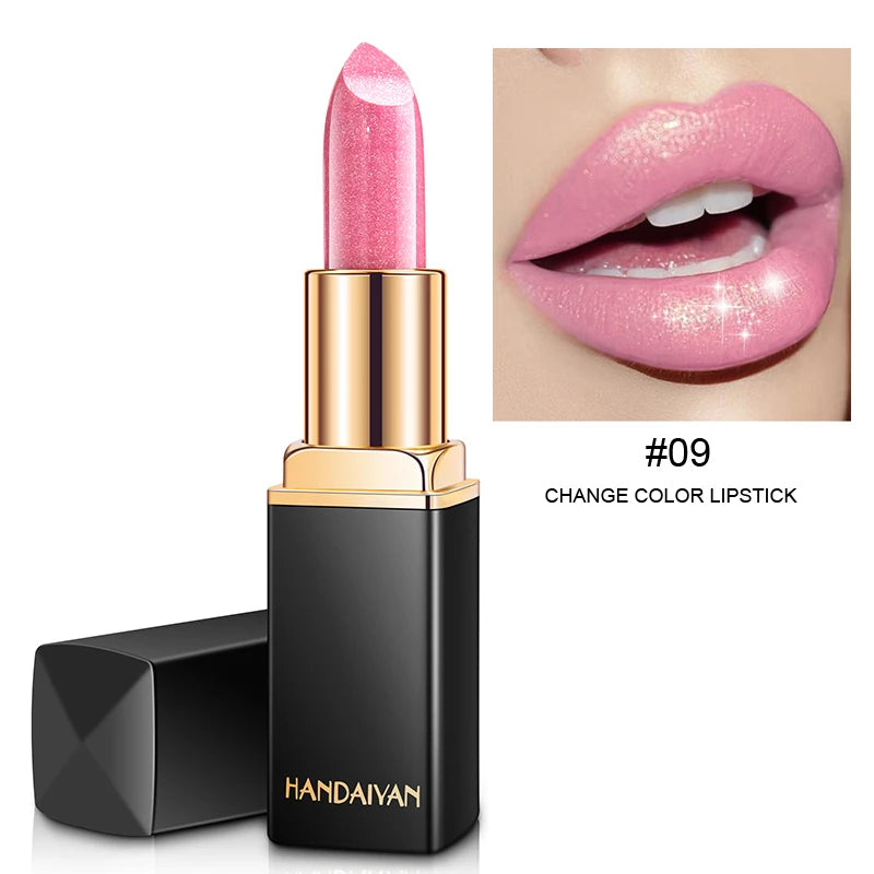 9 Colors Waterproof Nude Pink Glitter Lipstick