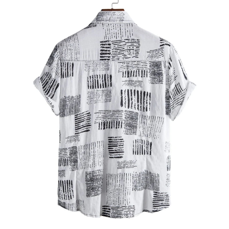 Shirts Men's Clothing Free Shipping Oversize Shirt Man Tiki Beach Fashion Blouses Social T-shirts