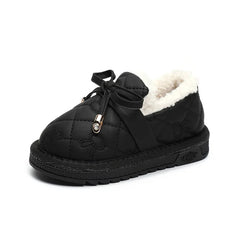 Children Shoe Fashion Soft Soled Toddler Casual Shoes Winter Cotton Inserts Shoe Trendy Leather Cotton Boots Barefoot Shoes Kids