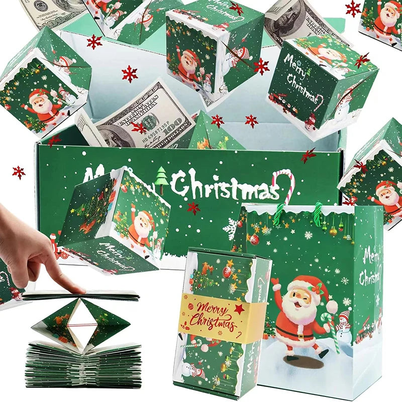 Creative Christmas Gift Box DIY Folding Paper Box Money Birthday Surprise Bounce Box