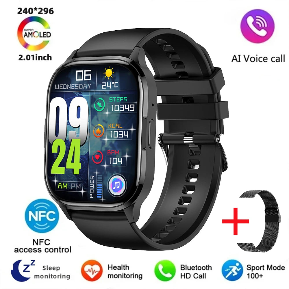 Men's and Women's Bluetooth Call Couple Smart Watch Android Compatible Apple Fitness Sports Electronic Watch