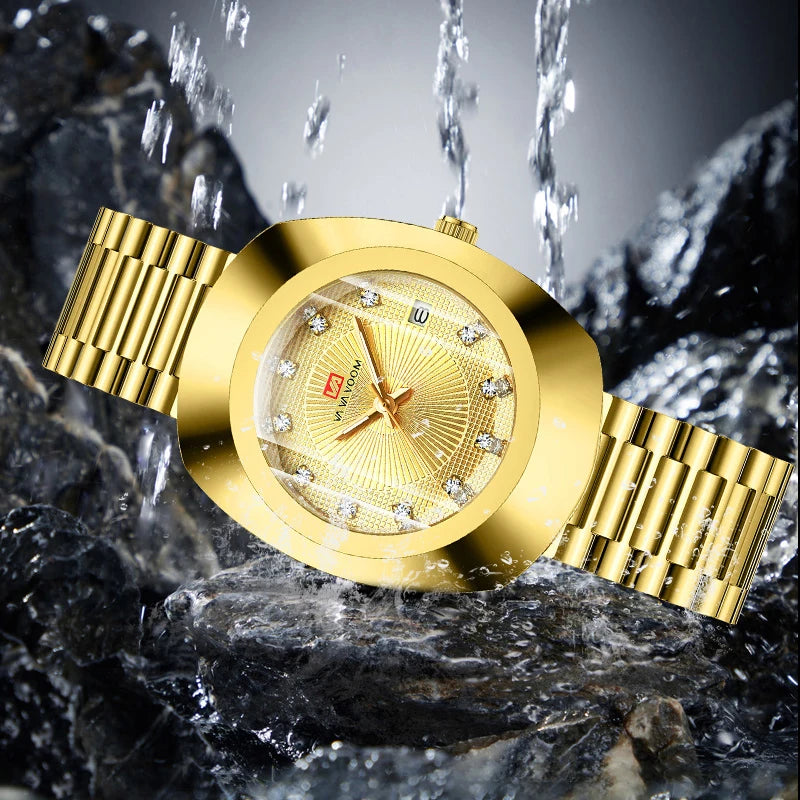 Gold Men Wrist Watches For Male Clock Top Brand Luxury Golden Fashion Men Quartz Watches