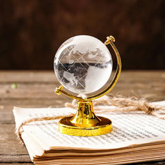 Transparent Round Earth Globe Crystal World Map Clear Sphere With Stand for Desk Crafts Art Teaching Tools Desk Accessories