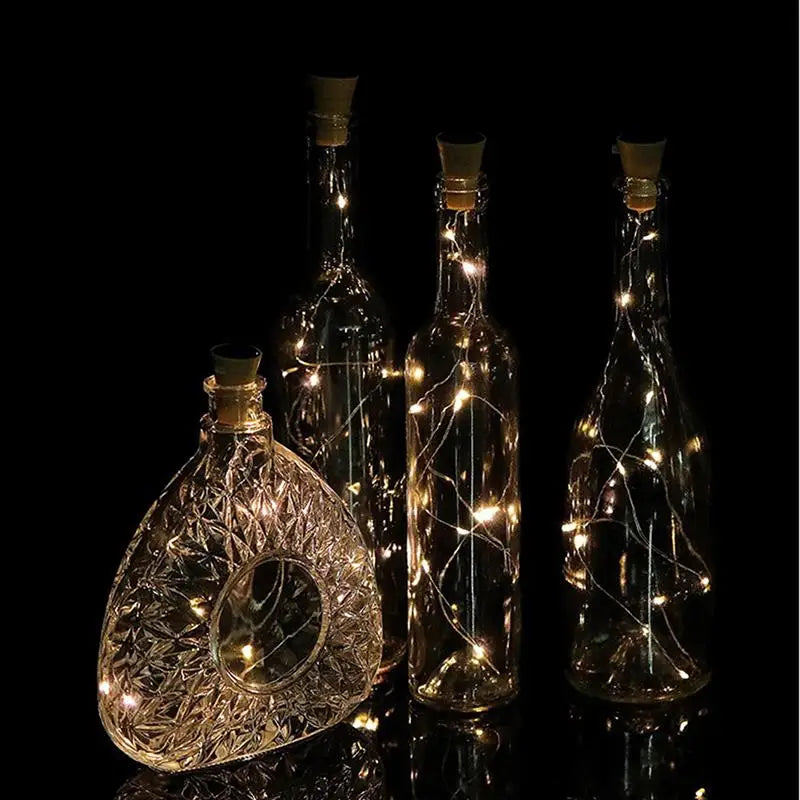 Solar Energy Cork Wine Bottle Lights LED Strings Copper Wire Colorful Fairy Lights String